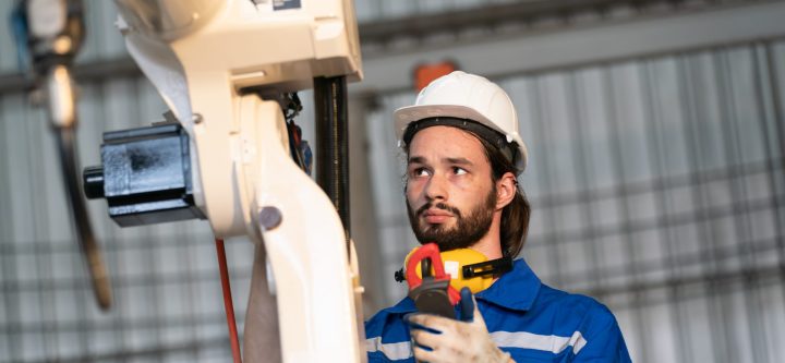 Business industry technology, people and technology. Engineer working maintanence in factory warehouse Business industry technology, people and technology. Engineer working maintanence in factory warehouse